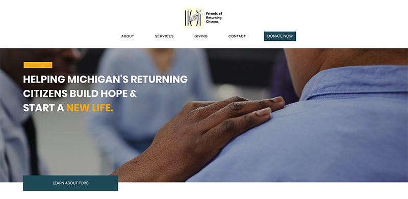 Friends of Returning Citizens Website Homepage